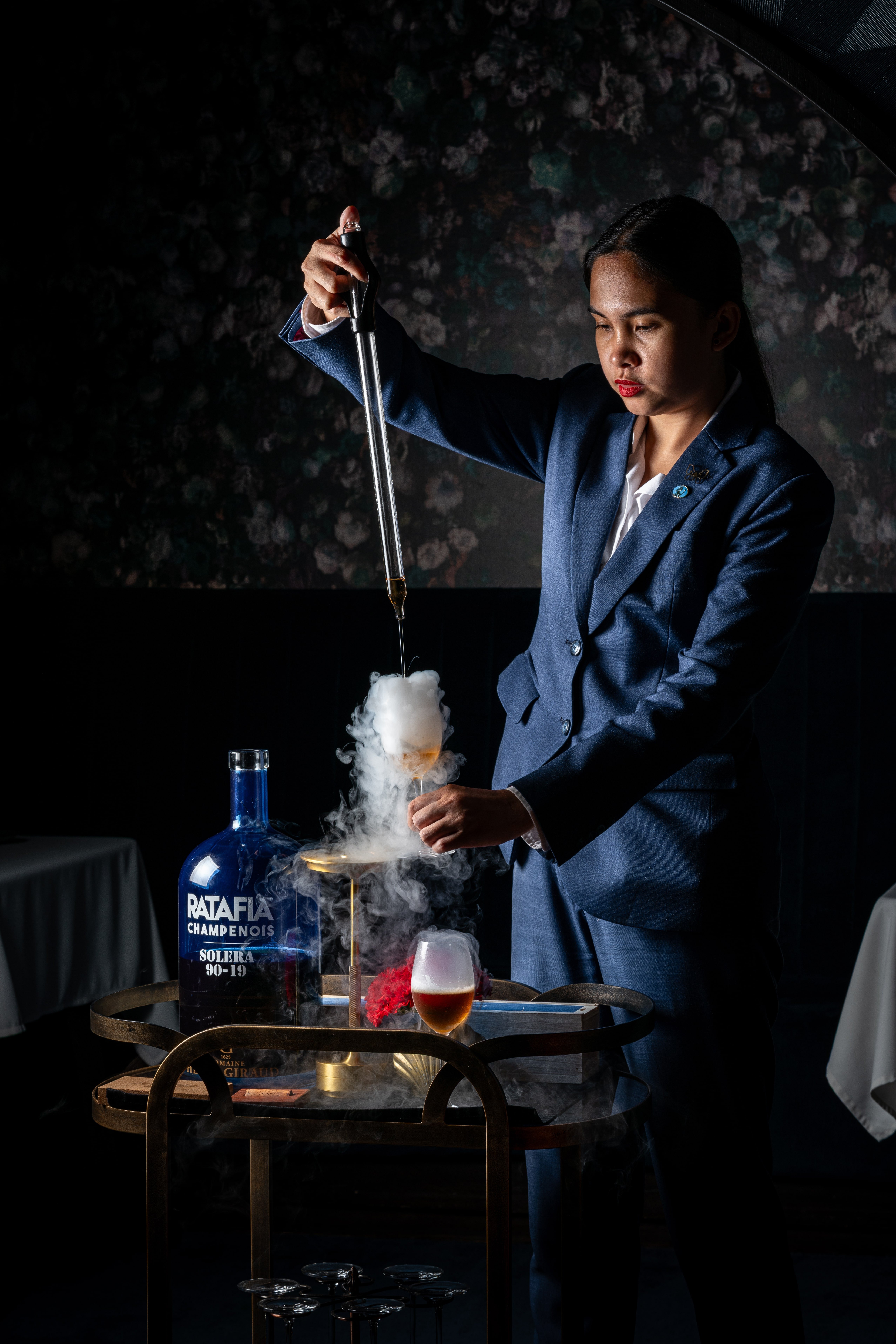 The team tasting and voting on a new bottle